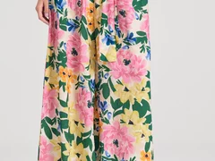 Pantaloni Funky Buddha Wide Leg All Over Printed